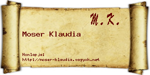 Moser Klaudia névjegykártya